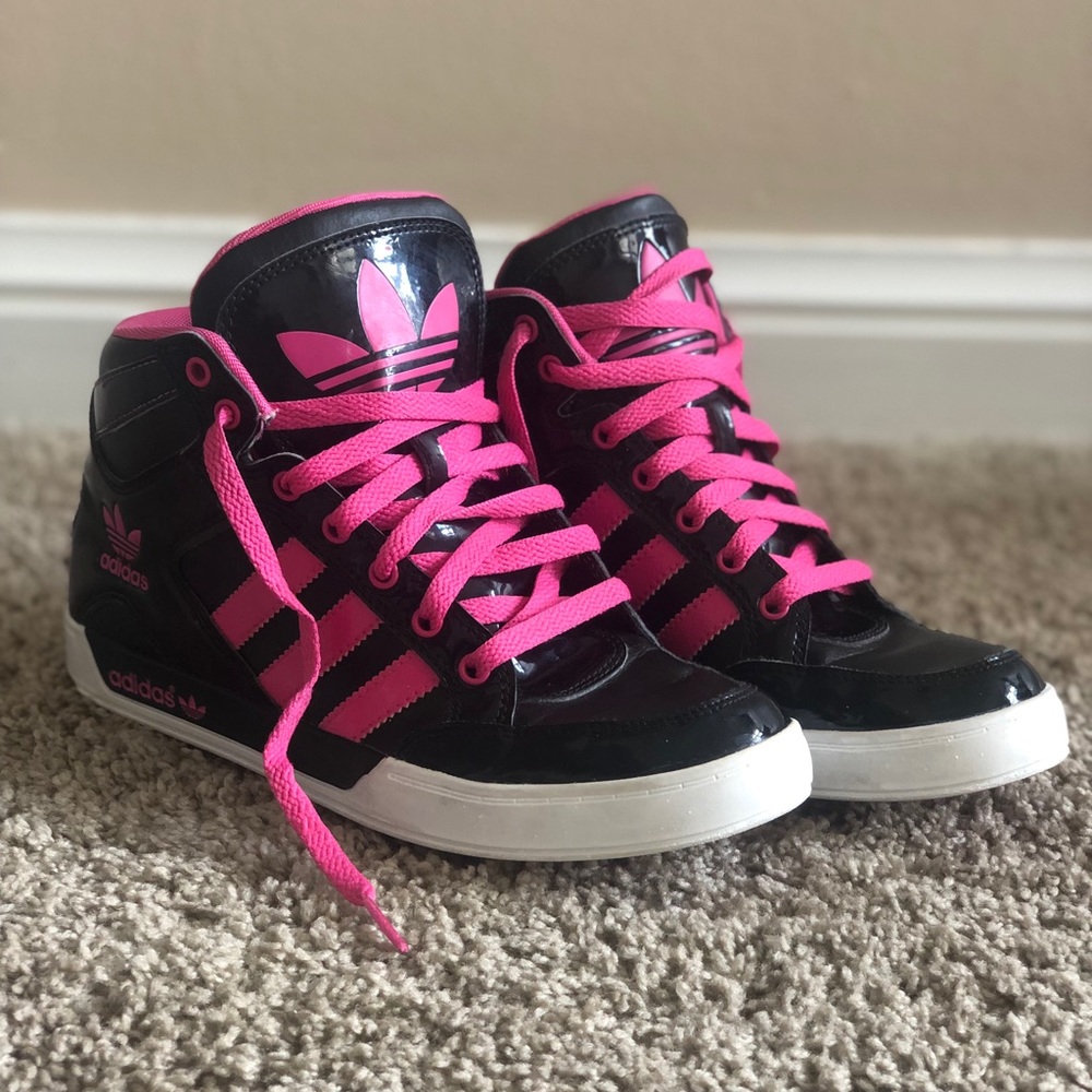 Adidas Black/Pink Sneakers Hard Court High Top